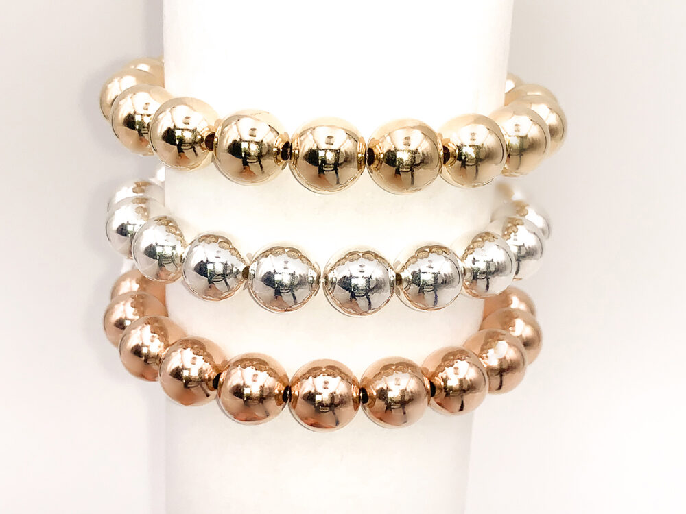 Gold Filled Bead Bracelet 10mm - Image 3