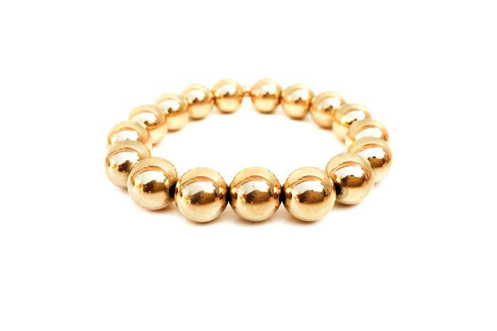 14k Gold 10mm Bead Bracelet