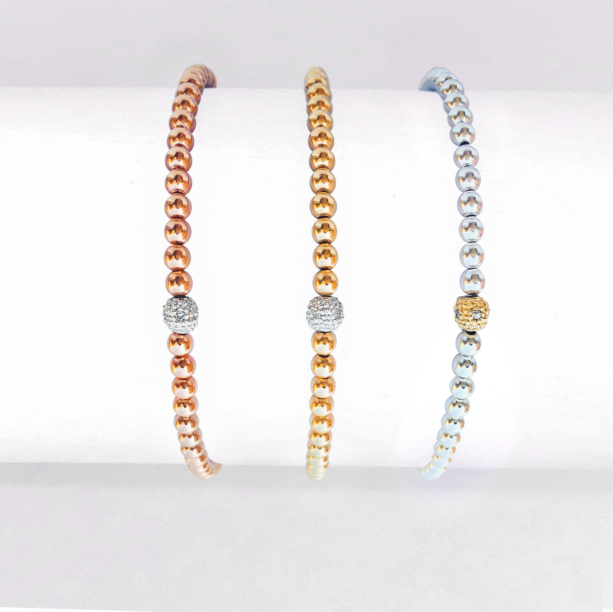 3mm Yellow Gold Filled Bracelet with 14K Diamond Bead Kim Ashley Design