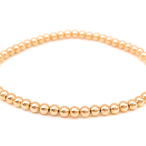 14k Gold 3mm Bead Bracelet