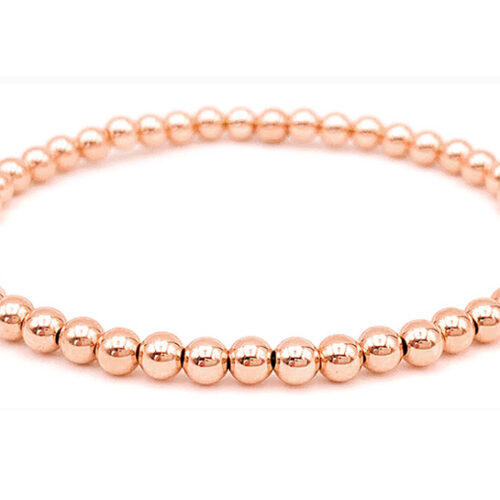 Rose Gold Filled Bead Bracelet 4mm