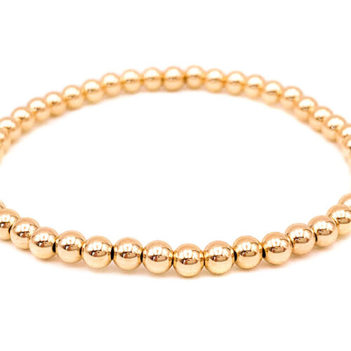 14k Gold 4mm Bead Bracelet