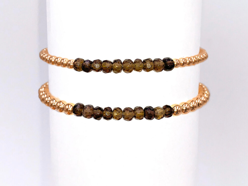 Smokey Topaz Gold Filled Bead Bracelet