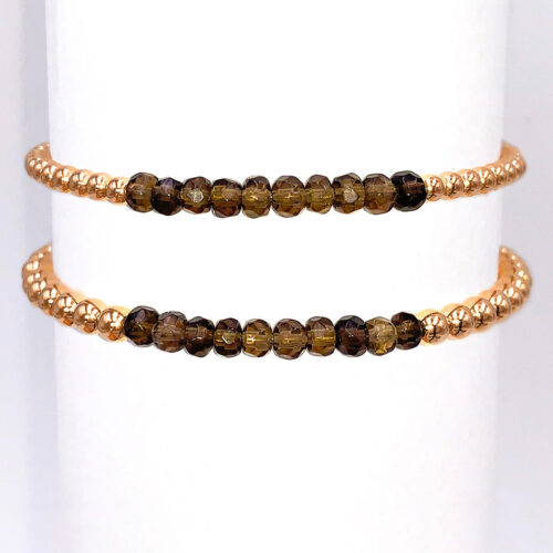 Smokey Topaz Gold Filled Bead Bracelet