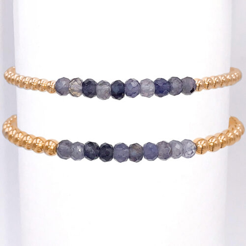 Iolite Gold Filled Bead Bracelet