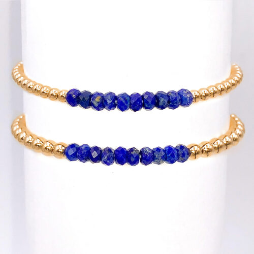 Lapis Gold Filled Bead Bracelet
