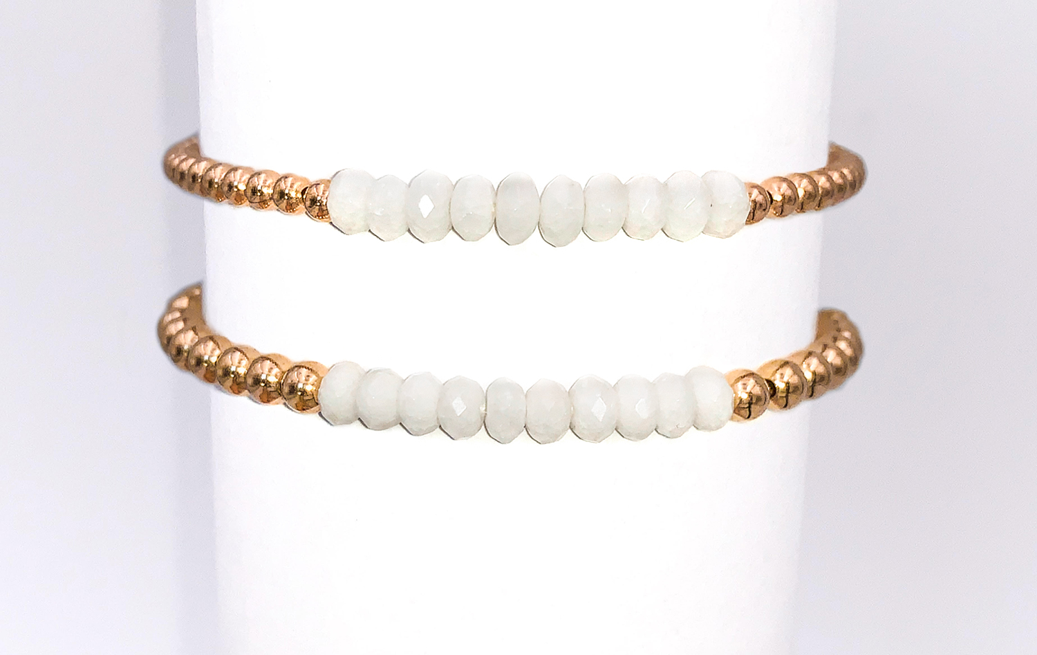 White Jade Gold Filled Bead Bracelet – Kim Ashley Design
