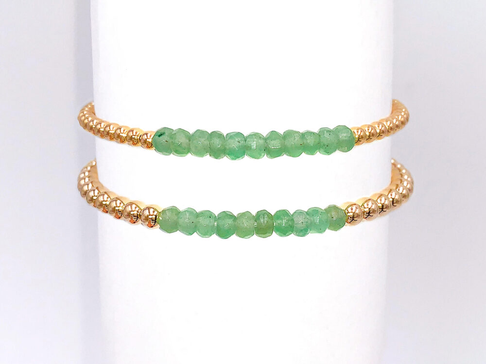 Green Aventurine Gold Filled Bead Bracelet
