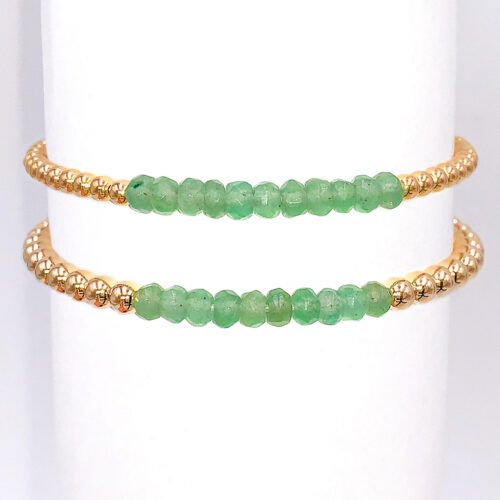 Green Aventurine Gold Filled Bead Bracelet