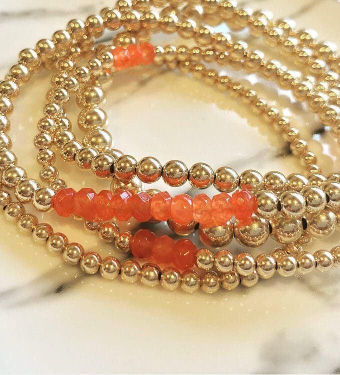 Orange Jade Bracelets