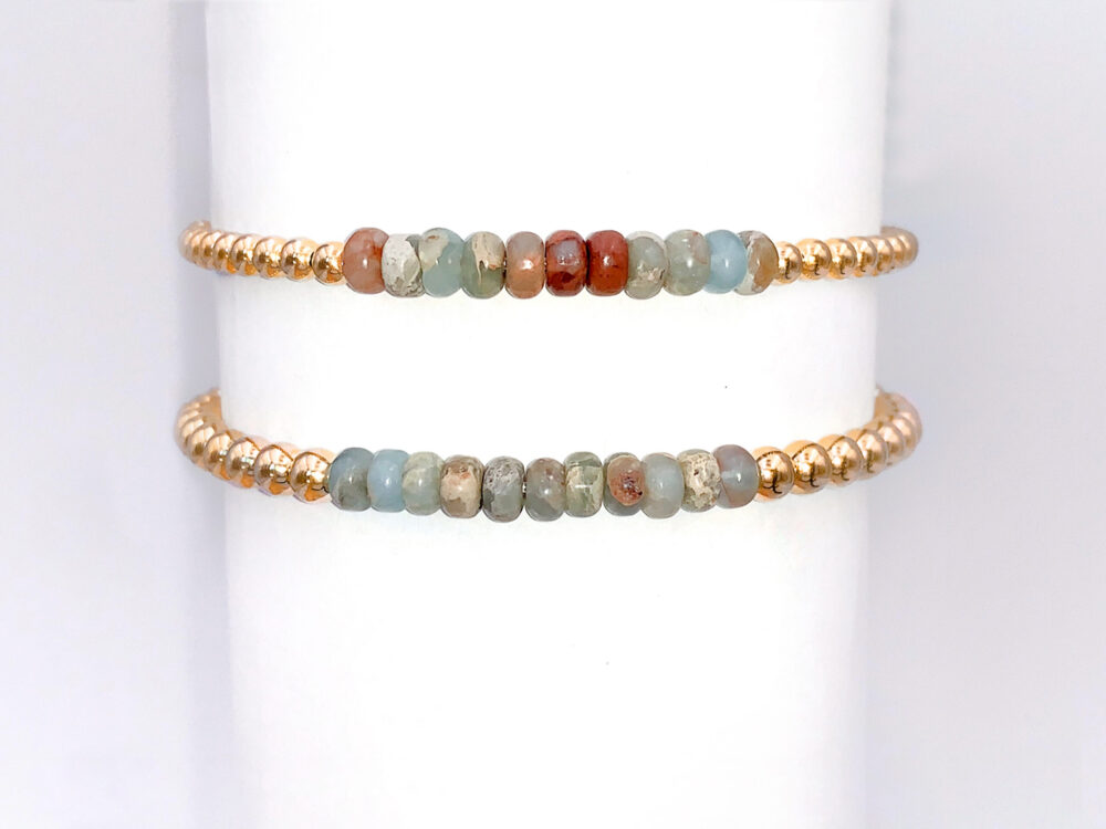 African Opal Gold Filled Bead Bracelet