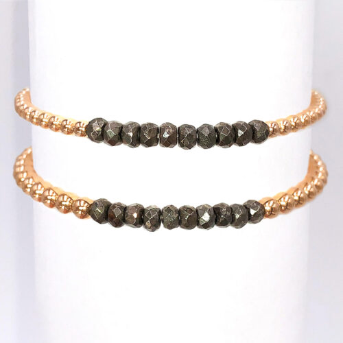 Pyrite Gold Filled Bead Bracelet