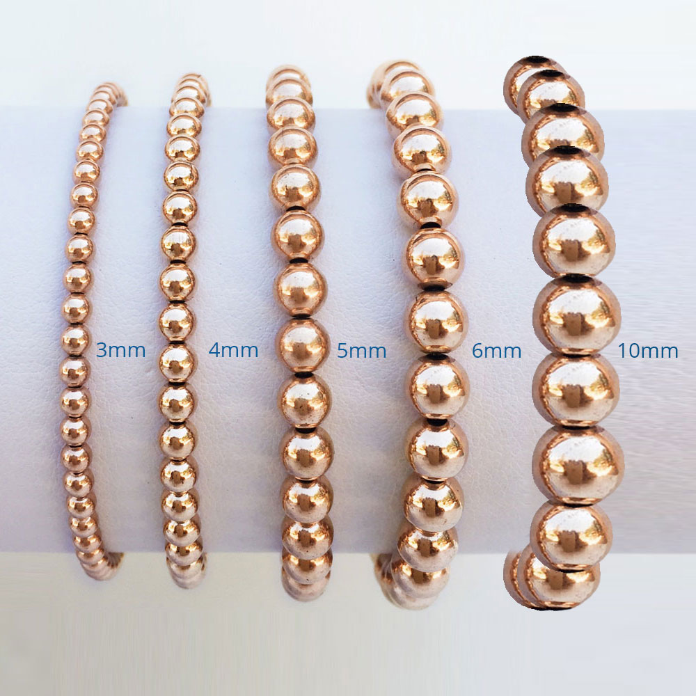 Rose Gold Beaded Bracelet 4mm 5 Child