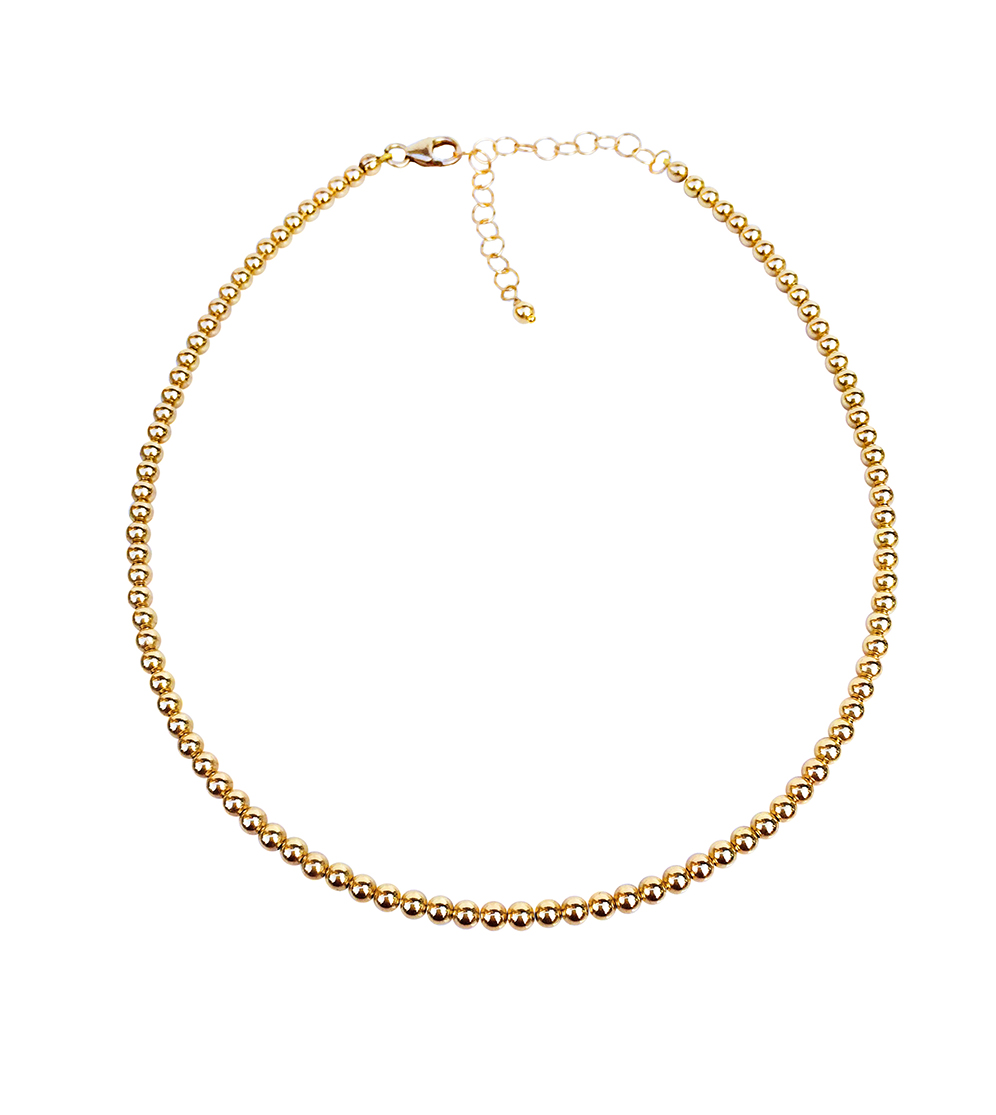 3mm Gold Filled Bead Necklace