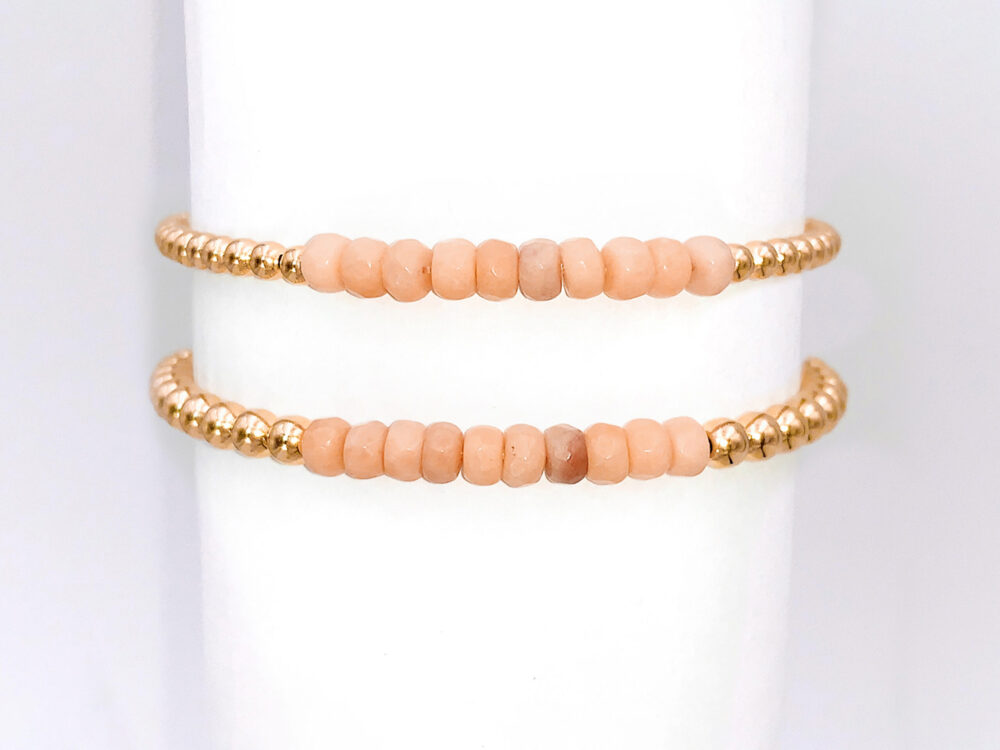 Pink Aventurine Gold Filled Bead Bracelet