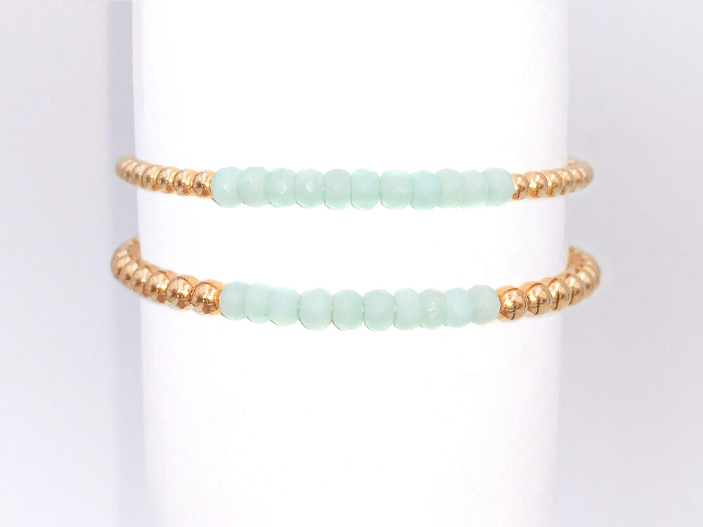 Amazonite Gold Filled Bead Bracelet