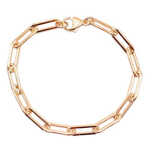 Gold Filled Paper Clip Chain Bracelet