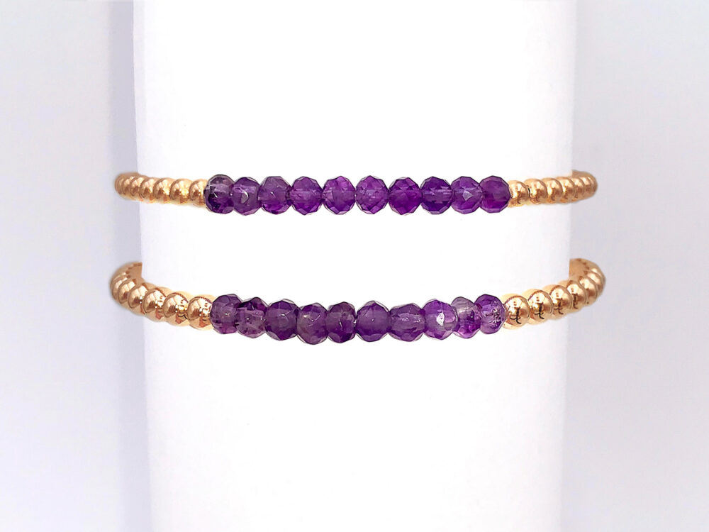 Amethyst Gold Filled Bead Bracelet