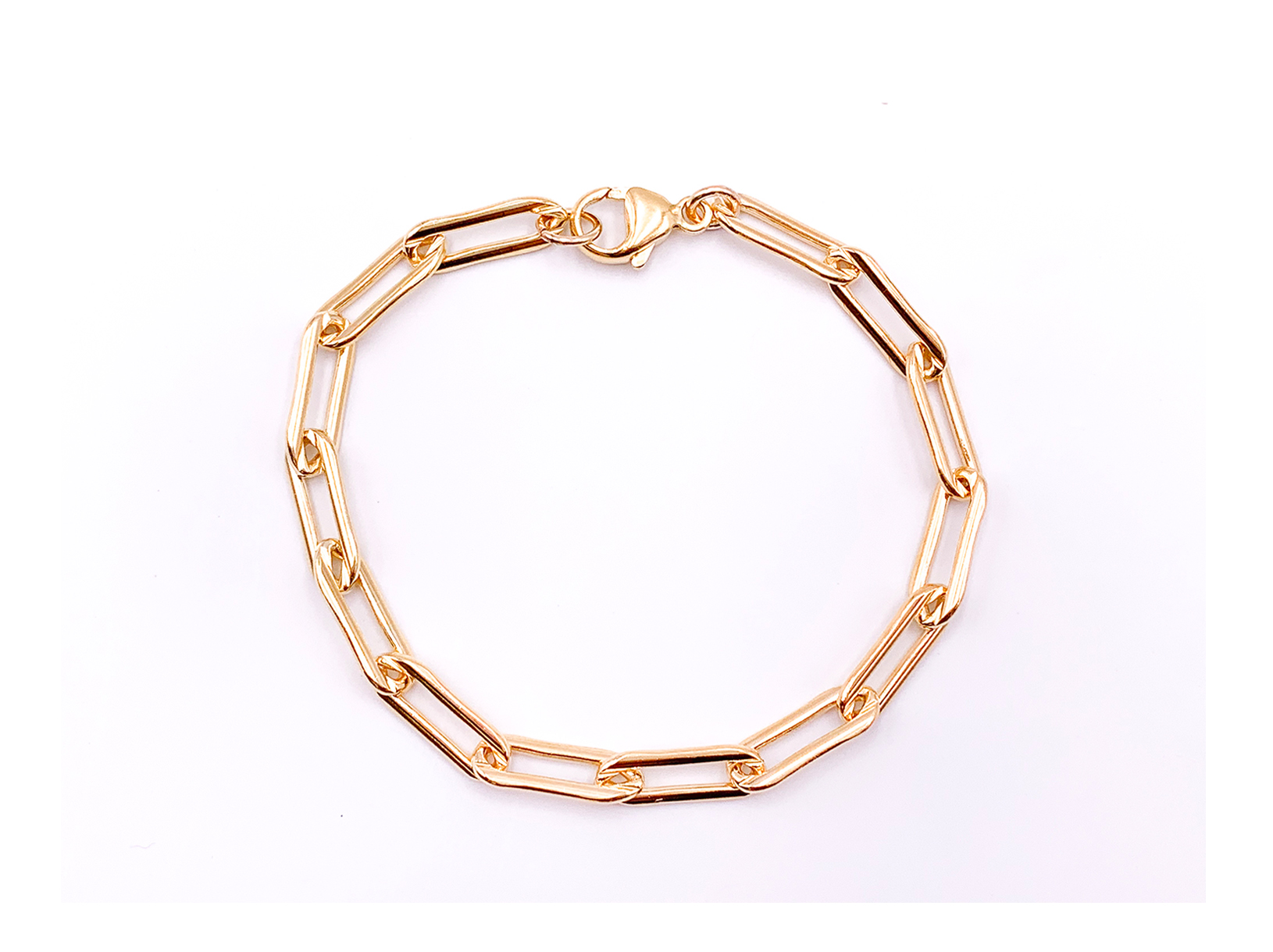 Gold Filled Paper Clip Chain Bracelet Kim Ashley Design