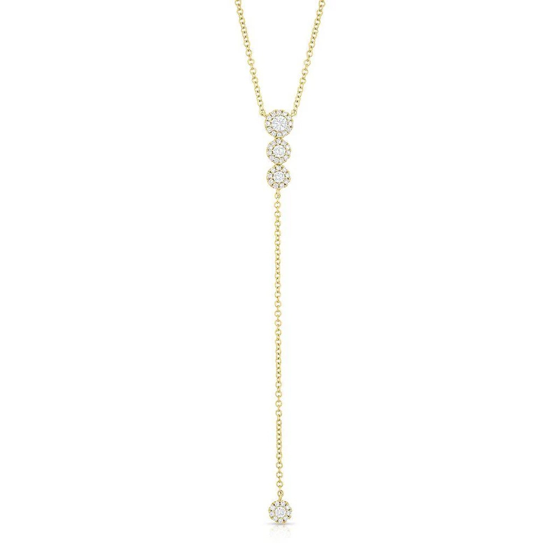 14KT Gold Diamond Lariat Necklace Kim Ashley Design