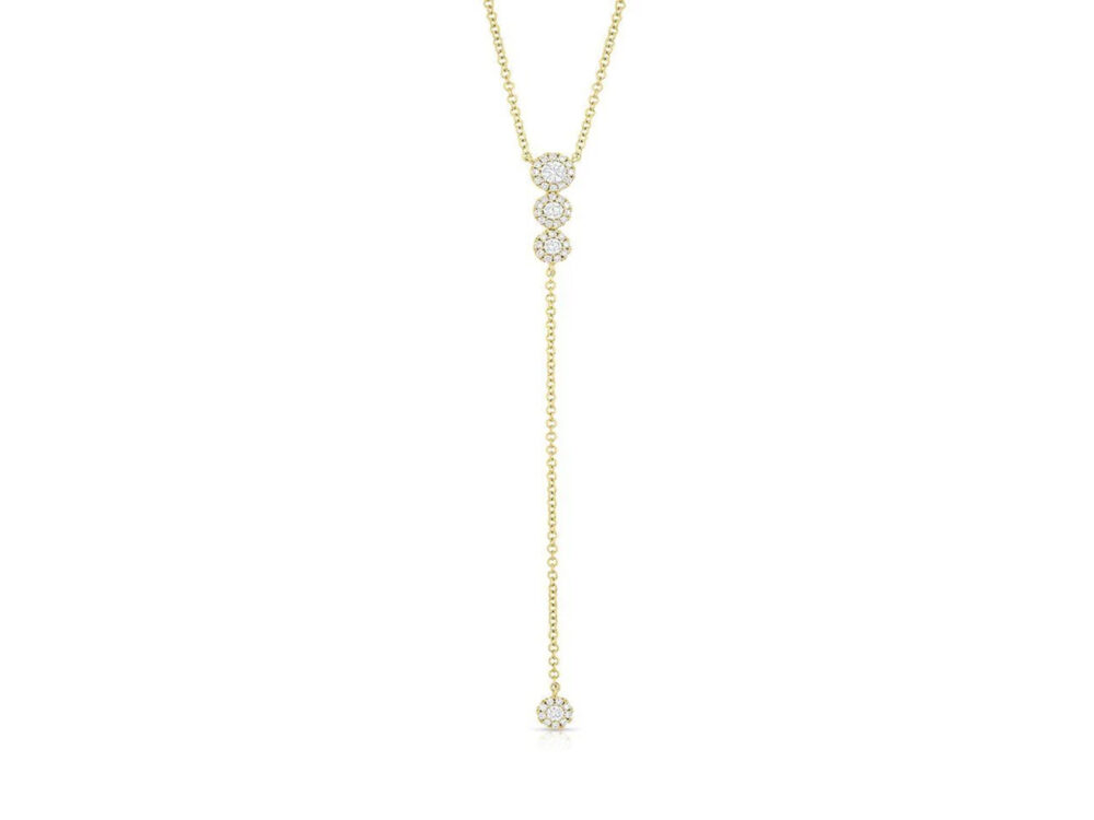 14KT Gold Diamond Lariat Necklace