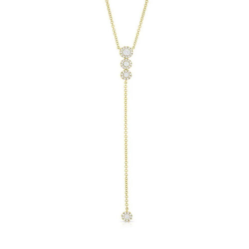 14KT Gold Diamond Lariat Necklace