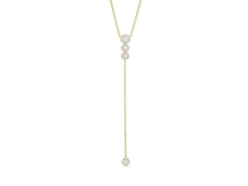 14KT Gold Diamond Lariat Necklace – Kim Ashley Design