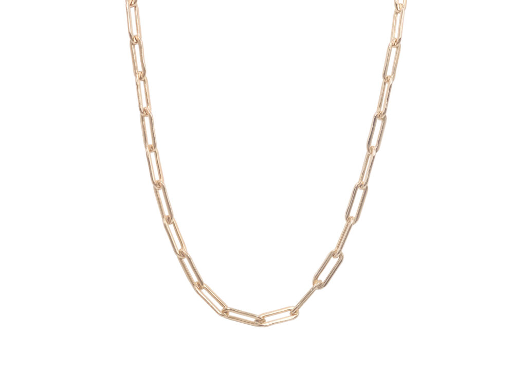 Gold Filled Paper Clip Chain Necklace