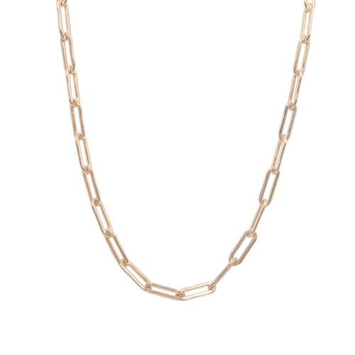 Gold Filled Paper Clip Chain Necklace