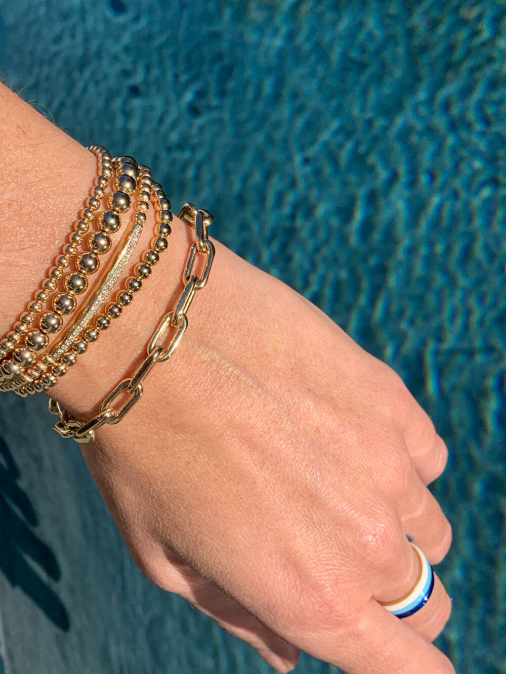 14KT Gold Chain Link Bracelet - Image 2